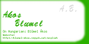 akos blumel business card
